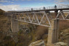 cycling over bridge