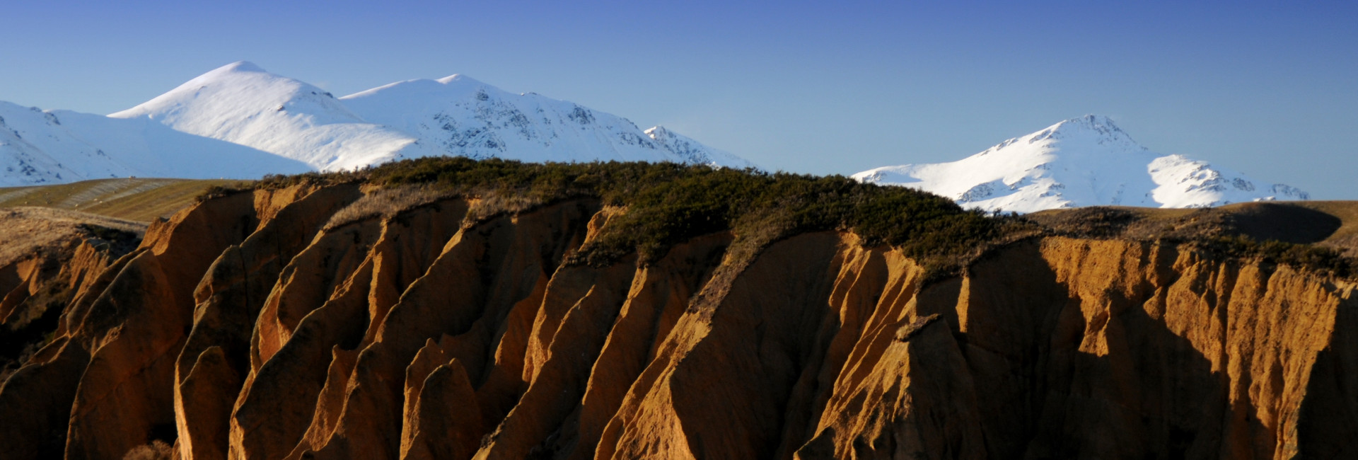 Cliffs remain from the gold mining era